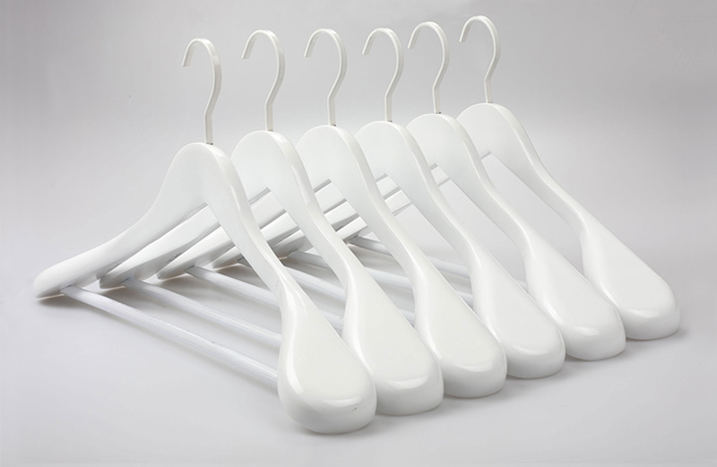 Topia Hanger Extra Strong White Wooden Suit Hangers, Luxury Wood Coat Hangers, Glossy Finish with Extra Thick Hooks&Anti-Slip