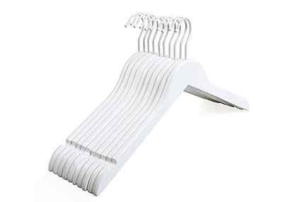 Smooth Finish White Wood Bridal Dress Hangers And Shirt Hangers