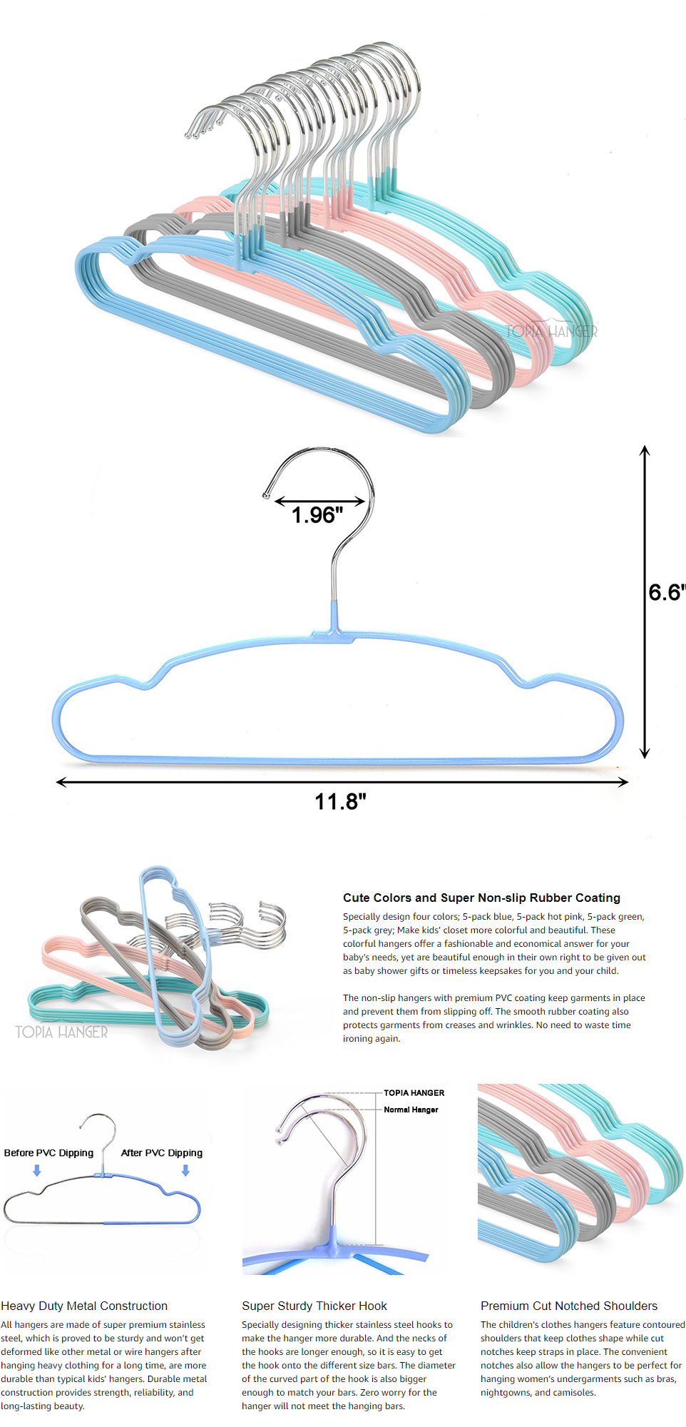 Stainless Steel Coat Hangers Metal Wire Hangers Heavy Duty Hangers