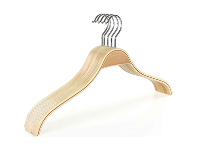 Premium Natural Non Slip laminated Shirt Hangers with Extra Soft Rubber Grips