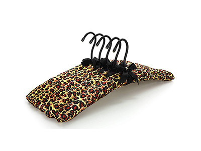 Soft Fabric Leopard Satin Dresses Hangers for Clothes