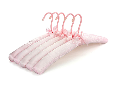 Soft Fabric Pink Satin Padded Bridal Dress Hangers