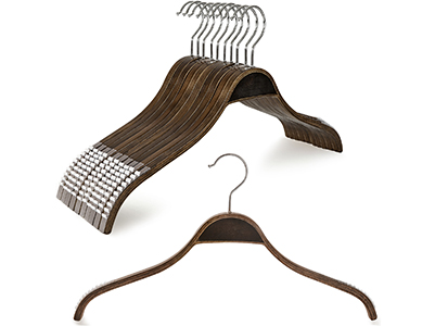 TOPIA HANGER Slim Natural Wood Hangers 10 Packs with Extra Soft Rubber Grips, High-Grade Fashion Non-Slip & Wrinkles Hanger for Camisole, Sweater, Jacket, Dress, Coat -CT15A