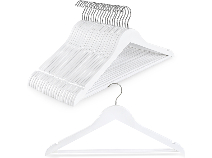 TOPIA HANGER Wooden Coat Hangers 20 Pack, White Wood Suit Hangers with ...